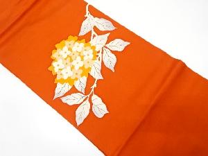 節紬　紫陽花模様名古屋帯